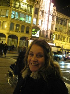 Pregnant Wife in Front of the Orpheum Theater