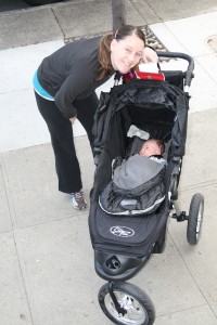 Mommy, Avi, and their new Stroller