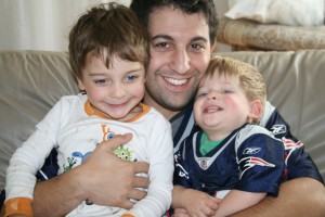 Avi, Daddy, and Ezra Enjoy a Football Sunday
